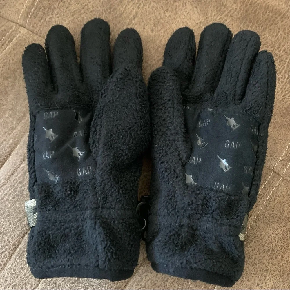 Gap Kids Black Fleece Gloves M
